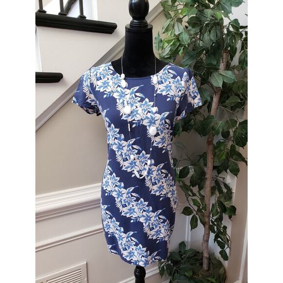 Old Navy Women's Blue Round Neck Short Sleeve Knee Length Sheath Dress Size PS - Picture 1 of 10